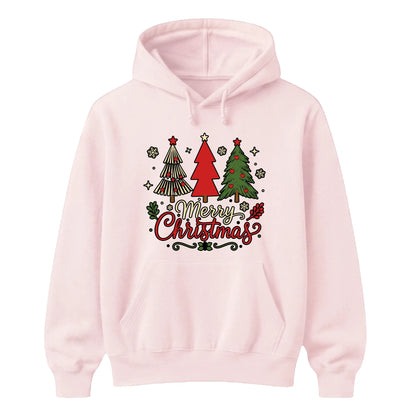 Festive Merry Christmas Trees Graphic Unisex Hoodie