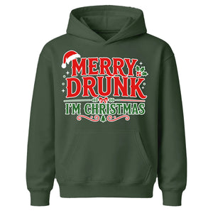 Festive Merry Drunk I'm Christmas Kids Hoodie