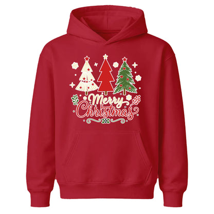 Festive Merry Graphic Trees Christmas Kids Hoodie