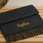 Personalised Embroidered Name Initial Scarf – Custom Woven Oversized Scarf, Perfect Christmas Gift