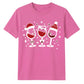 Festive Wine Glasses Graphic Christmas  Unisex T-Shirt