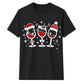 Festive Wine Glasses Graphic Christmas  Unisex T-Shirt