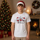Festive Wine Glasses Graphic Christmas  Unisex T-Shirt