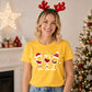 Festive Wine Glasses Graphic Christmas  Unisex T-Shirt