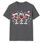 Festive Wine Glasses Graphic Christmas  Unisex T-Shirt