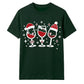 Festive Wine Glasses Graphic Christmas  Unisex T-Shirt