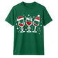 Festive Wine Glasses Graphic Christmas  Unisex T-Shirt