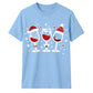 Festive Wine Glasses Graphic Christmas  Unisex T-Shirt