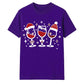 Festive Wine Glasses Graphic Christmas  Unisex T-Shirt