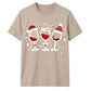 Festive Wine Glasses Graphic Christmas  Unisex T-Shirt