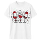 Festive Wine Glasses Graphic Christmas  Unisex T-Shirt