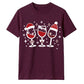 Festive Wine Glasses Graphic Christmas  Unisex T-Shirt