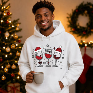 Festive Wine Lovers Christmas Unisex Hoodie