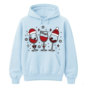 Festive Wine Lovers Christmas Unisex Hoodie