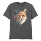 Fox Graphic Floral Wildlife Printed Unisex T-Shirt