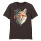 Fox Graphic Floral Wildlife Printed Unisex T-Shirt