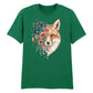 Fox Graphic Floral Wildlife Printed Unisex T-Shirt