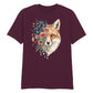 Fox Graphic Floral Wildlife Printed Unisex T-Shirt