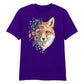 Fox Graphic Floral Wildlife Printed Unisex T-Shirt