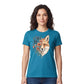 Fox Graphic Floral Wildlife Printed Unisex T-Shirt