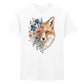 Fox Graphic Floral Wildlife Printed Unisex T-Shirt
