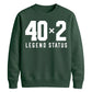 Funny 40x2 Legend Status 80th Birthday Unisex Sweatshirt