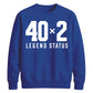 Funny 40x2 Legend Status 80th Birthday Unisex Sweatshirt