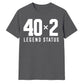 Birthday Outfit 80th Birthday Gift Funny 40x2 Legend Status 80th Birthday Unisex T-Shirt