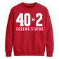 Funny 40x2 Legend Status 80th Birthday Unisex Sweatshirt