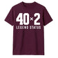 Birthday Outfit 80th Birthday Gift Funny 40x2 Legend Status 80th Birthday Unisex T-Shirt