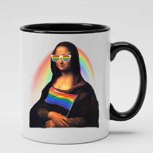 Funny Art Rainbow Pride Mug, Best Gay Dad Ever Mug, Human Pride Mug, Gift for Pride Month, LGBTQ Mug