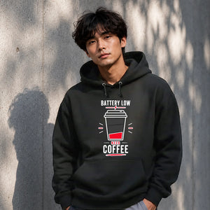 Funny Battery Low Slogan Graphic Unisex Hoodie