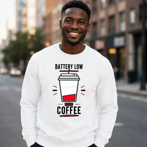 Funny Battery Low Slogan Graphic Unisex Sweatshirt