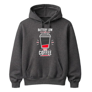 Funny Battery Low Slogan Graphic Unisex Hoodie