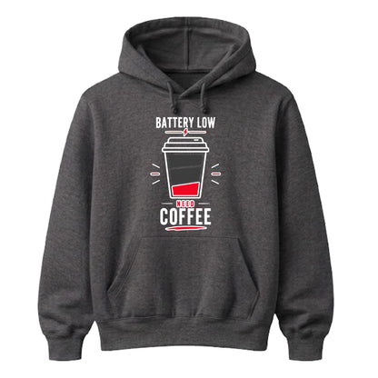 Funny Battery Low Slogan Graphic Unisex Hoodie