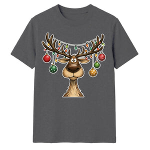Funny Christmas Reindeer Graphic Unisex T-Shirt