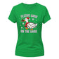 Funny Festive Goose On The Loose Christmas Ladies T-Shirt