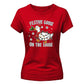 Funny Festive Goose On The Loose Christmas Ladies T-Shirt