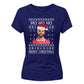 Funny Football Mo Ho Ho Festive Christmas Ladies Fit-TShirt