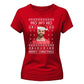 Funny Football Mo Ho Ho Festive Christmas Ladies Fit-TShirt