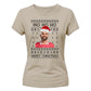 Funny Football Mo Ho Ho Festive Christmas Ladies Fit-TShirt