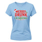 Funny Merry Drunk I'm Graphic Christmas Ladies T-Shirt