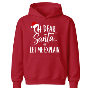 Funny Oh Dear Santa Let Me Explain Christmas Kids Hoodie