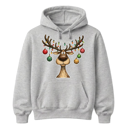 Funny Reindeer Baubles And Lights Christmas Unisex Hoodie