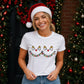 Funny Reindeer Lights Graphic Christmas Ladies T-Shirt