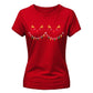 Funny Reindeer Lights Graphic Christmas Ladies T-Shirt