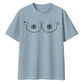 Funny Snowflake Chest Print Christmas Oversized T-Shirt