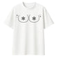 Funny Snowflake Chest Print Christmas Oversized T-Shirt