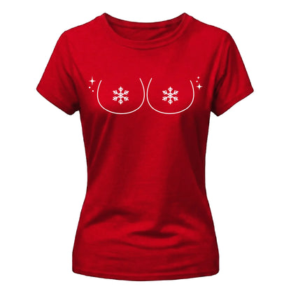 Funny Snowflake Party Graphic Christmas Ladies T-Shirt