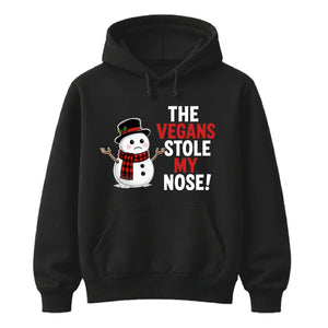 Funny Snowman The Vegans Stole My Nose Christmas Unisex Hoodie